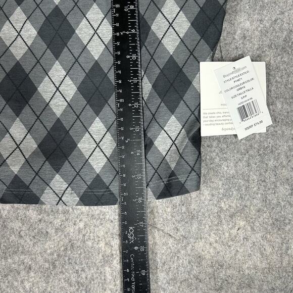 Beyond Yoga Refocus Crop Tank Top Womens Small Argyle Plaid Gray High Neck - Picture 4 of 10